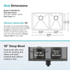 33-calowy zlew kuchenny ze stali nierdzewnej Undermount 60_40 z podwójną komorą